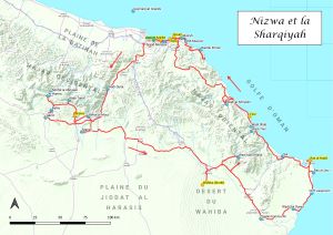 Carte du circuit Nizwa et la Sharqiyah