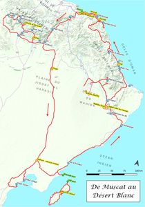 Carte du circuit De Muscat au Désert Blanc