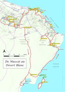 Carte du circuit De Muscat au Désert Blanc