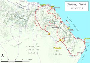 Carte du circuit Plages, désert et wadis