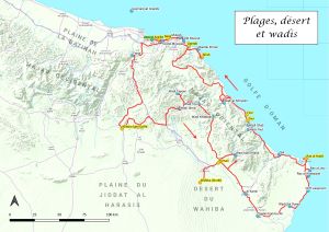 Carte du circuit Plages, désert et wadis