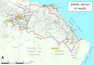 Carte du circuit Jebel, désert et wadis