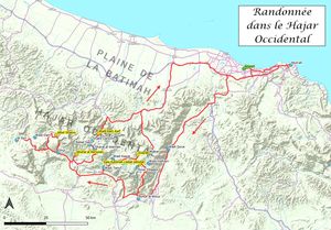Carte du circuit Randonnée dans le Hajar Occidental