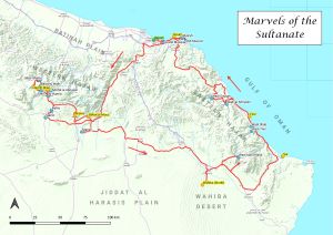 Map of the tour Marvels of the Sultanate