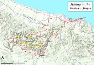 Map of the tour Hiking in the Western Hajar
