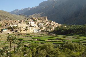 Balad Sayt, un des plus beaux villages d’Oman, dans le Wadi bani Awf (montagnes du Hajar Occidental).